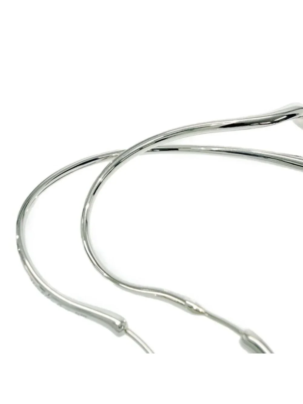 Tiffany & Co Silver Open Heart Hoop Earrings Large